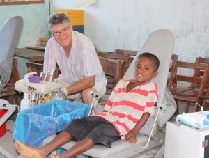 Tony Hunt and child in Dair